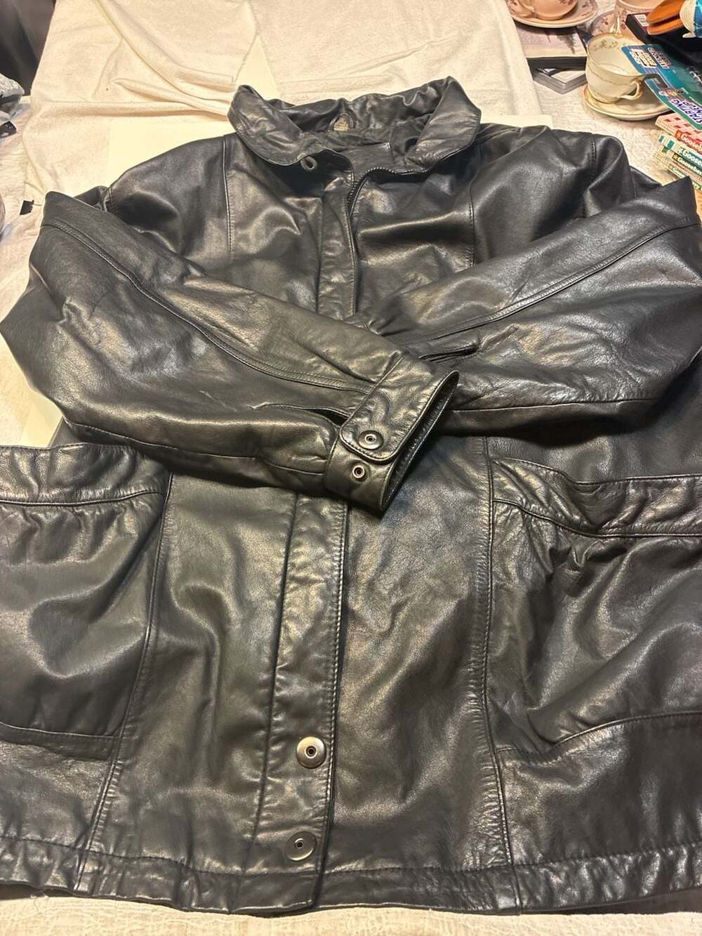 Jacqueline Ferrar Leather Jacket Size 2X Black